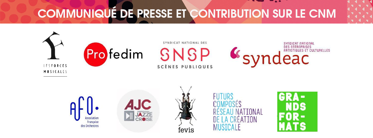 Communiqué de presse et contribution sur le Centre National de la Musique