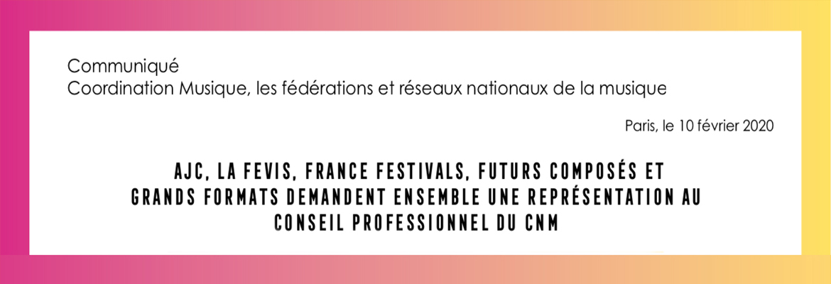 Pour une représentation au Conseil professionnel du CNM